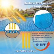 In The Swim Ultra Silver Rectangle Solar Pool Cover, 16 Mil Heavy-Duty Polyethylene, UV Resistant, 12 ft x 24 ft, 16M12X24REULTRB