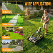 WORKPROX 16-Inch Push Reel Lawn Mower, Adjustable Height, 5-Blade Manual Mower, Removable 8-Gallon Grass Catcher, Black