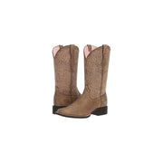 Ariat Women's Round Up Remuda Western Boots, Brown Bomber Full-Grain Leather, Wide Square Toe, 11 Inch Shaft, Duratread Sole 10019906-200