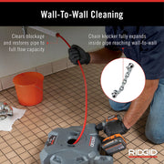 RIDGID K9-12 FlexShaft Drain Cleaning Machine, 1/4 in. x 30 ft Cable, Compact Portable Design, 9.2 lb, 74978