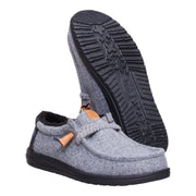 Hey Dude Wally Cozy Plaid Men's Casual Loafers, Lightweight, Breathable Textile Upper, Removable Memory Foam Insole, Elastic Lacing with Toggle, Smoke Grey/Multi, 11, 44341