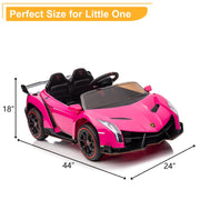 UBesGoo XMX615B 12V Licensed Lamborghini Electric Ride on Cars for Kids Children, Pink