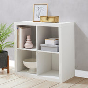 Better Homes & Gardens BH61100005302WH 4-Cube Square Storage Organizer, Texture White