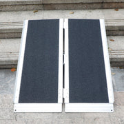 Mad Hornets Non-Skid Threshold Wheelchair Ramp, Portable Aluminum Folding, 3 Ft, Black