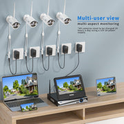 Hiseeu WNKIT-10V-4HB612-1T Security Camera System with 10.1 Monitor 10CH 1TB Hard Drive NVR, Wireless Wifi Cameras for R