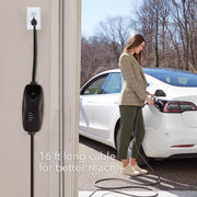 Lectron LECHG5-15-15ATSLBLKUS Tesla Level 1 NEMA 5-15 Electric Vehicle (EV) Charger - up to 15A- 16' - Black