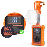 OldPAPA WUOW400004_OR_50A Portable RV Surge Protector, 50 Amp, 16000 Joules Surge Guard with LED Display, Orange