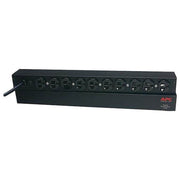 APC Basic Rack Power Distribution Unit, 1U Horizontal Mount, 20A 120V, 10 NEMA 5-20 Outlets, 12 ft Cord, Black, AP9563