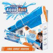 Supreme Silent Sports Aqua Bolt Electric Water Blaster, Rechargeable Battery, 20 ft Range, Blue and Orange