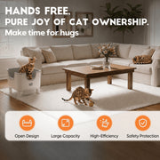 NestPawly 2026 Square Self-Cleaning Open-Top Cat Litter Box, Automatic Multi-Cat Robot with 8 Sensors, Odor Control, Gray, 2m Cord