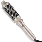 TYMO STYLUX HC305G 2-in-1 Heated Round Brush for Blowouts, Straightening & Curling, 1.7-Inch Ceramic Barrel, Dual Voltage, Gold