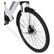 Hyper Bicycles HYP-E700-1301 E-Ride 700C 36V Electric Commuter E-Bike for Adults, Pedal-Assist, 250W Mid-Drive Motor, Matte White