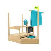 Mookie Toys Pirate Ship Sandbox Outdoor Kids Playset with Hidden 24x30in Sandbox, UV Resistant Canopy, Built-In Toy Storage, Large Size TP619U