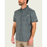 Marsh Wear MWW1025 Delray Denim Short-Sleeve Men's Casual Shirt, Stonewashed Cotton Blend, Light Gray