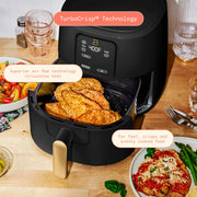 Beautiful 19668 6 Qt Air Fryer with TurboCrisp Technology, EverGood Ceramic Nonstick Coating, Black Sesame