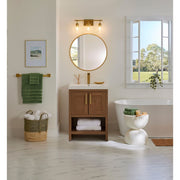 Avec A300000-191 Adalyn Collection 3-Light Champagne Bronze Vanity Light Dimmable with Clear Glass Shades, Gold