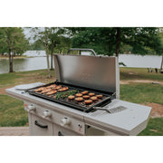 LOCO LCG3ST3C36 36 in. Cooking Space, Close Cart 3-Burner Propane Grill/Griddle in Beige/Bisque