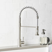 Better Homes & Gardens Elmont Single-Handle Spring Neck Pull-Down Kitchen Faucet, Satin Nickel, High Arc Spout, 1.8 GPM, BHF3008108SS002