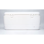 Igloo Polar White 120 Qt Insulated Hard Shell Ice Chest Cooler with Ultratherm Technology, Stain-Resistant Liner, Child-Safe Latches, Reinforced Handles, Threaded Drain Plug, 44577