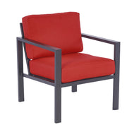 Mainstays MS2428079419006 Dashwood 4-Piece Outdoor Patio Conversation Set, Red Olefin Cushions, Rust-Resistant Steel Frame, Seats 4
