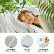 Chitooma 3 Inch Gel-Infused Memory Foam Mattress Topper, Cooling, Pressure Relief, Removable Bamboo Fiber Cover, Non-Slip Mesh Base, Queen