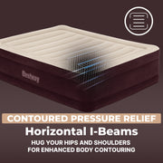 Bestway SleepSupport Premium Queen Air Mattress, 20 in Thickness, Built-in AC Pump, Maroon