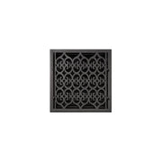 Signature Hardware HV-1017-1414-CI Scroll Design Cast Iron Floor Register w/ Louvers - 14