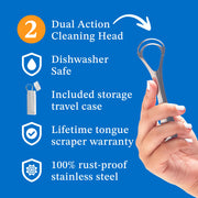 Mouthology Singled Handle Tongue Scraper, 2 Pack
