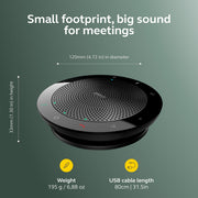 Jabra Speak 510 Portable Speakerphone, Wireless Bluetooth and USB Connectivity, Crystal-Clear Audio, 360-Degree Microphone, Compact Black, 7510-209-01