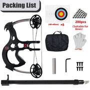 Runzkzy All-metal Composite Bow, Mechanical Pulley Compound Bow with Sliding Long Rod Magazine, Black - Lightweight