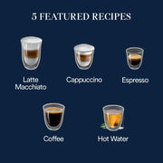 De'Longhi Magnifica Start Automatic Espresso Machine with Built-in Conical Burr Grinder, LatteCrema Milk Frother, 5 One-Touch Drinks, Black, ECAM22080B
