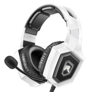 RUNMUS K8 Gaming Headset for PS4, PS5, Xbox One, PC Headset w/Surround Sound, White