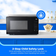 Midea Countertop Microwave Oven, 1.1 Cu Ft, 1000W Power, Black and Stainless Steel, Compact Design, MMC11S2BBB