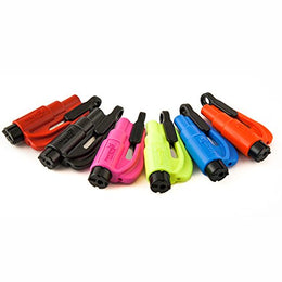 resqme 08.100.03 Quick Car Escape Tool. Seatbelt Cutter & Window Breaker - Pink Twin Pack