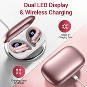 VEAT00L X19 Wireless Earbuds, Hybrid Active Noise Cancelling, Bluetooth 5.3, IPX7 Waterproof, Deep Bass, Over Ear Bud with Earhooks, 75H Playtime