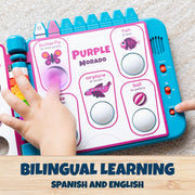 Buffalo Games Chuckle & Roar The Pop It Book Interactive Learning Toy with 3 Play Modes, Bilingual Color Recognition, Toddler-Friendly Design