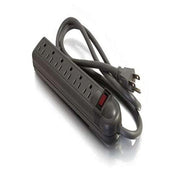 C2G 6-Outlet Power Strip Surge Suppressor, 4500A, 6500V Protection, Black, 4ft Cord, 125V, 1875W, 29300