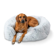 Best Friends by Sheri Shag Lounge Bed Calming Faux Fur Dog Bed, Frost, Large, 36