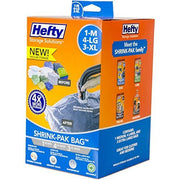 Hefty 7056HFT463 Shrink-Pak Vacuum Seal Bags, 1 Medium, 4 Large and 3 X-Large Bags