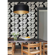 RoomMates Studio Black Caden Peel and Stick Wallpaper, Vinyl, Removable, Washable, 30.75 Sq Ft, WM1295PLS