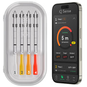 CHEF iQ iQ Sense Smart Wireless Meat Thermometer with 5 Sensors, 4 Ultra-Thin Probes, WiFi Unlimited Range, Heat Safe to 1000F, White, 2025 Gen 3 CQ60-4C-Z3-E-CA