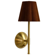 Sterling & Noble Brown Rounded Pleated Rechargeable Wall Sconce, Integrated LED, Dimmable, Remote Control, Touch Sensor, Indoor Lighting