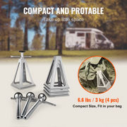 KFFKFF  RV-SJ-6000 RV Stabilizer Jacks, 4 Pack Aluminum RV Leveling Jacks, RV Stack Jacks for RV Travel Trailer Camper, Single Screw Jack Support up to 6000 Lbs, Adjustable from 11 inch to 17 inch