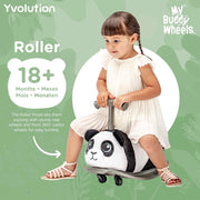 Yvolution My Buddy Roller 2-in-1 Panda Plush Ride-On Toy with Rocker and Ride-On Modes, Eco-Friendly, Machine-Washable Cover, Ages 10-36 Months, MT01W2