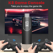 ZYTKWT K8 Video Game Console, 64GB Storage, 40,000+ Games, 40+ Emulators, 2.4G Wireless Controllers, 4K HDMI Output