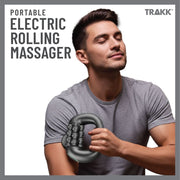 TRAKK Sport Electric Rolling Massager, Cordless, Adjustable 2-Speed, Black, Ergonomic Circular Design