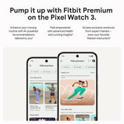 Google Pixel Watch 3 (45mm) 2024 Model - Android Smartwatch, Heart Rate Tracking, Fitbit Advanced Running, Fitness Insights, 24-Hour Battery - Polished Silver Aluminum Case - Porcelain Band - Wi-Fi