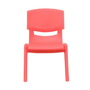 Red Plastic Stackable School Chair with 10.5'' Seat Height