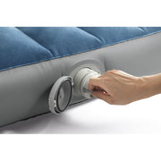 Intex Dura-Beam Prestige Downy Twin Air Mattress, 10in Thick, Plush Velvety Surface, Rechargeable Pump, Grey, 64187EP