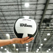 Wilson Pro Tour Indoor Volleyball, Official Size, Synthetic Leather Cover, V-Tec Seams, Black/White, WV2000505XBOF
